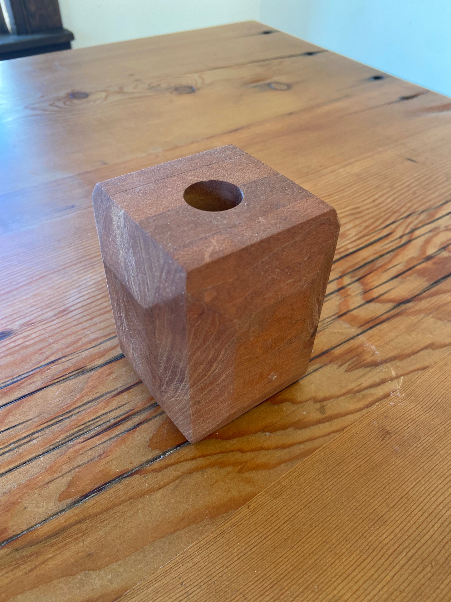 O’Brian Family Handmade Cherry Wood Candle Holders, set of 2