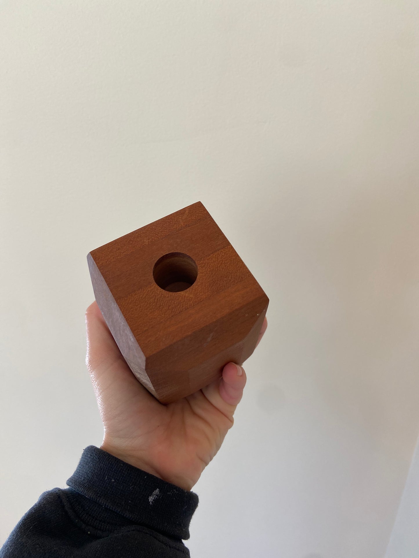 O’Brian Family Handmade Cherry Wood Candle Holders, set of 2